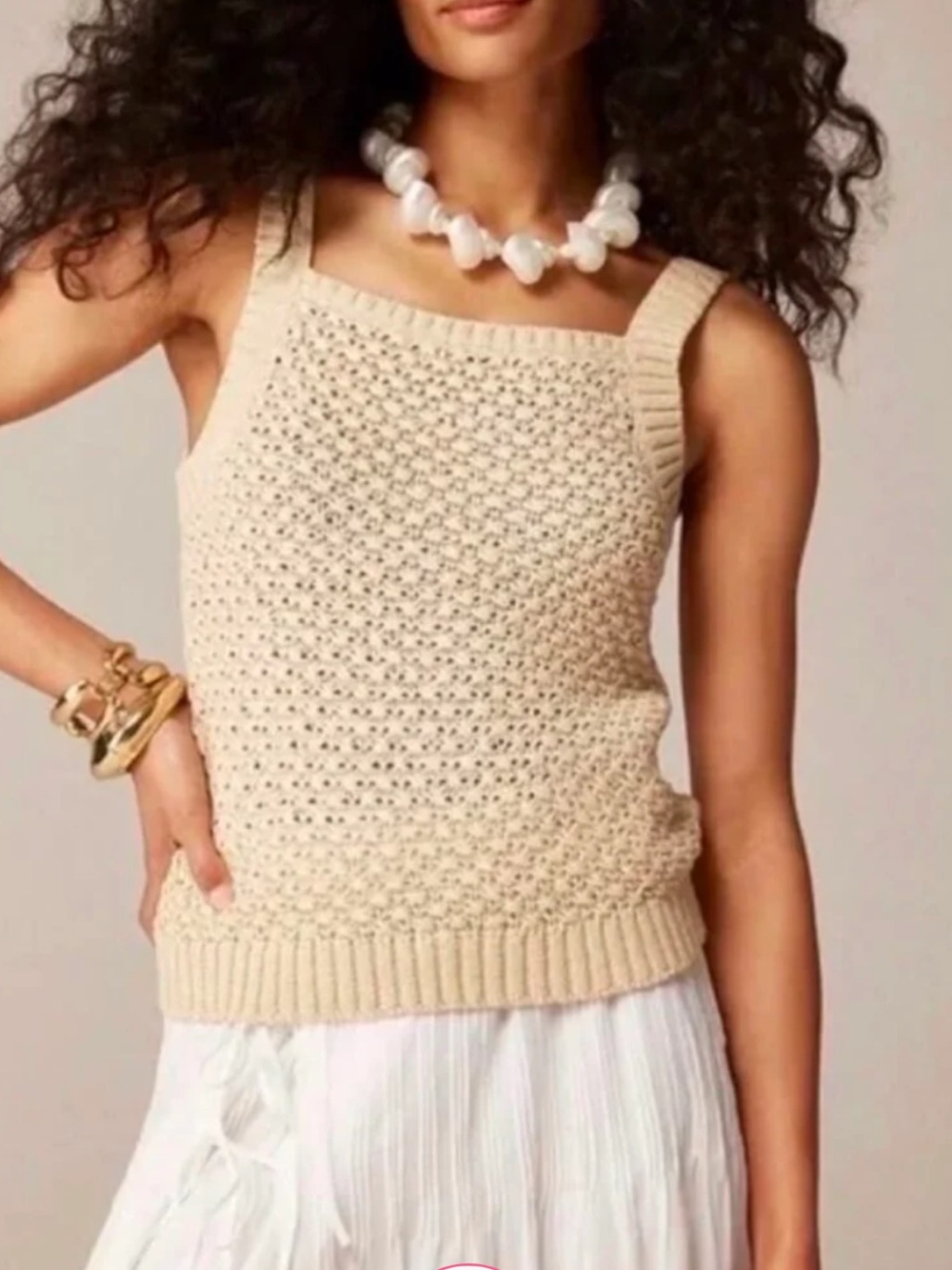 J Crew basket stitch sweater tank- chocolate brown
